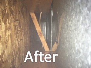 after cleaning picture of residential ducts with joist liner