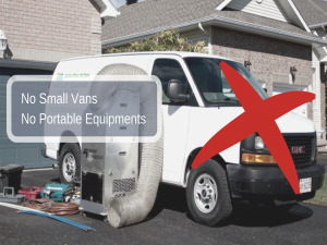no small vans no portable equipment