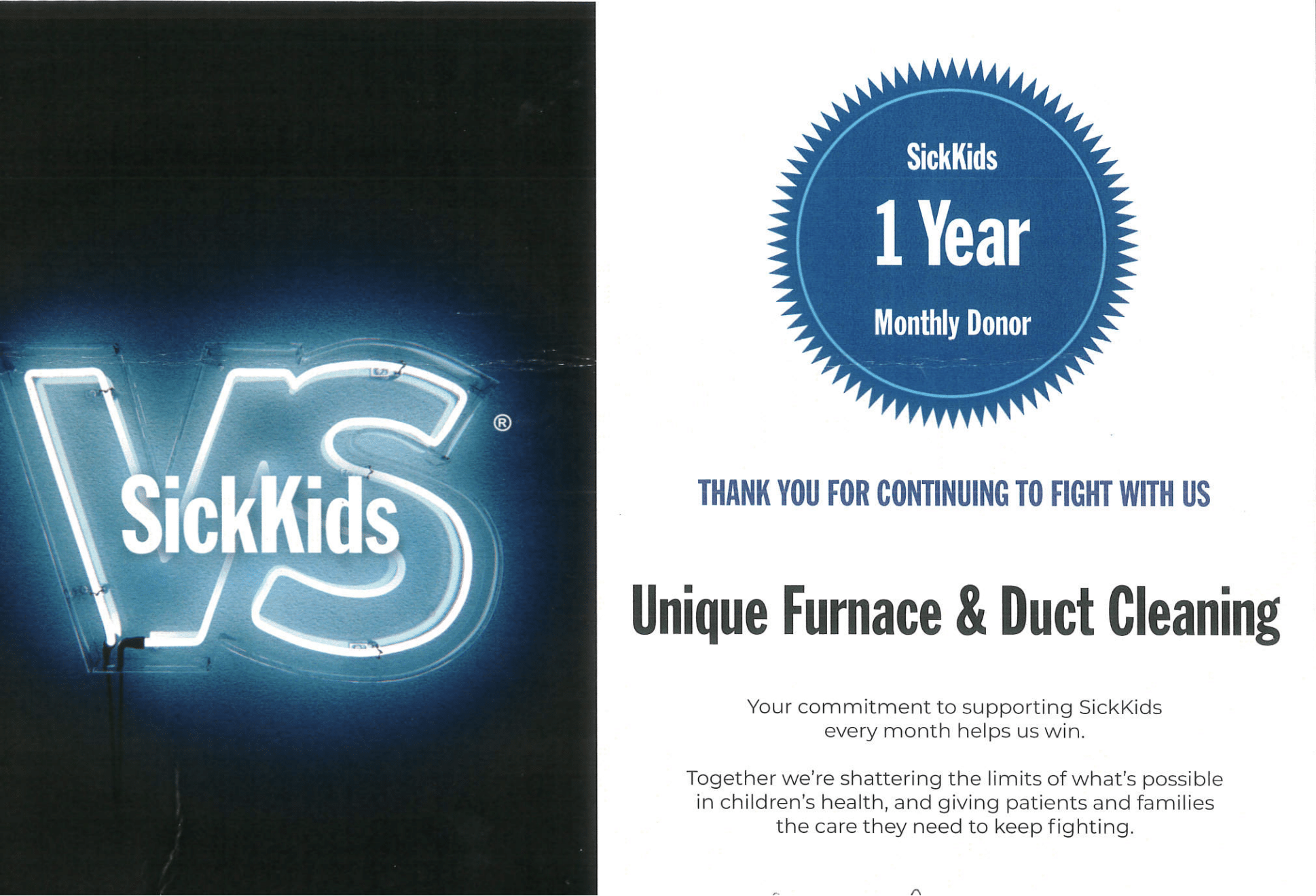 SickKids Foundation donor recognition