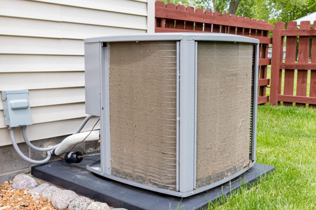 condenser coil before cleaning