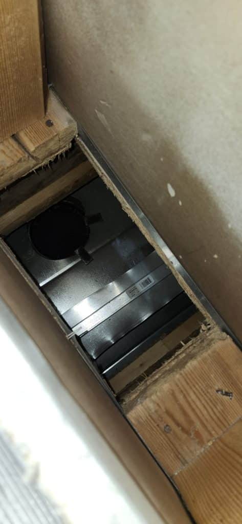 Inside ductwork during duct cleaning