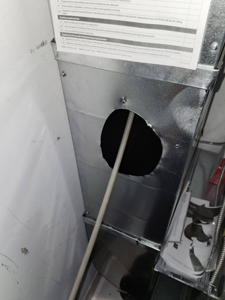 Inside ductwork during duct cleaning