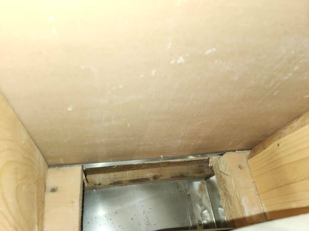 Inside ductwork during duct cleaning