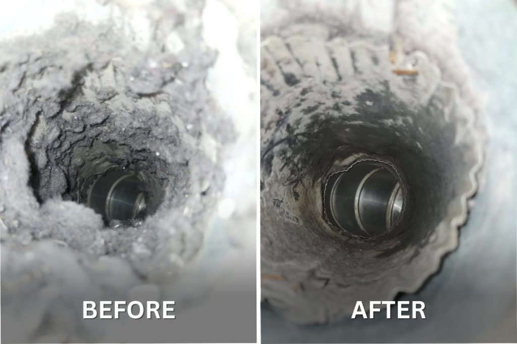 Before and after duct cleaning